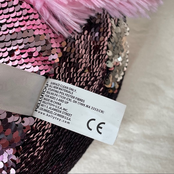 Squishmallow Unicorn Pig Sequins Reversible 12" Pink Plush Toy Animal - Picture 4 of 12